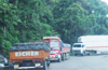 Charmadi Ghat used by heavy trucks ignoring the ban
